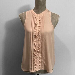 Dynamite nude taupe ruffle tank top